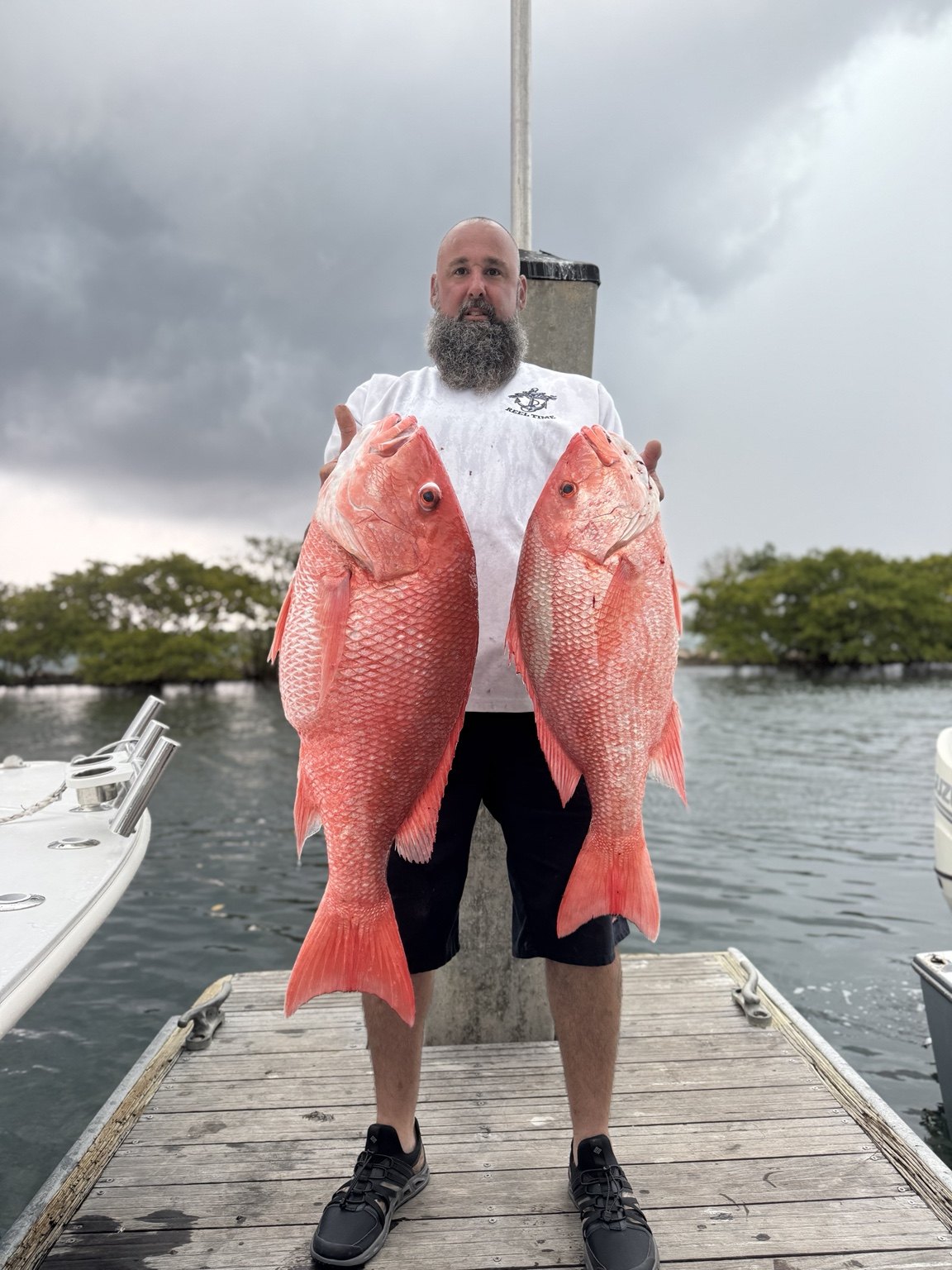 Large red snapper caught with Get Busy Fishing Charters